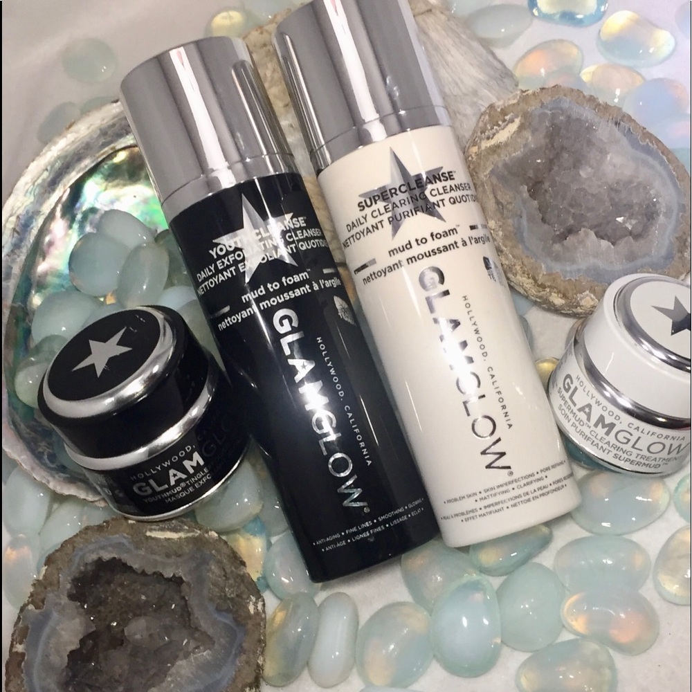 3pcs GLAMGLOW WHT FACE/MUD & BLK FACE WASH/MUD